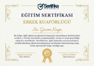ERKEK KUAFÖRLÜĞÜ USTALIK & KALFALIK BELGESİ