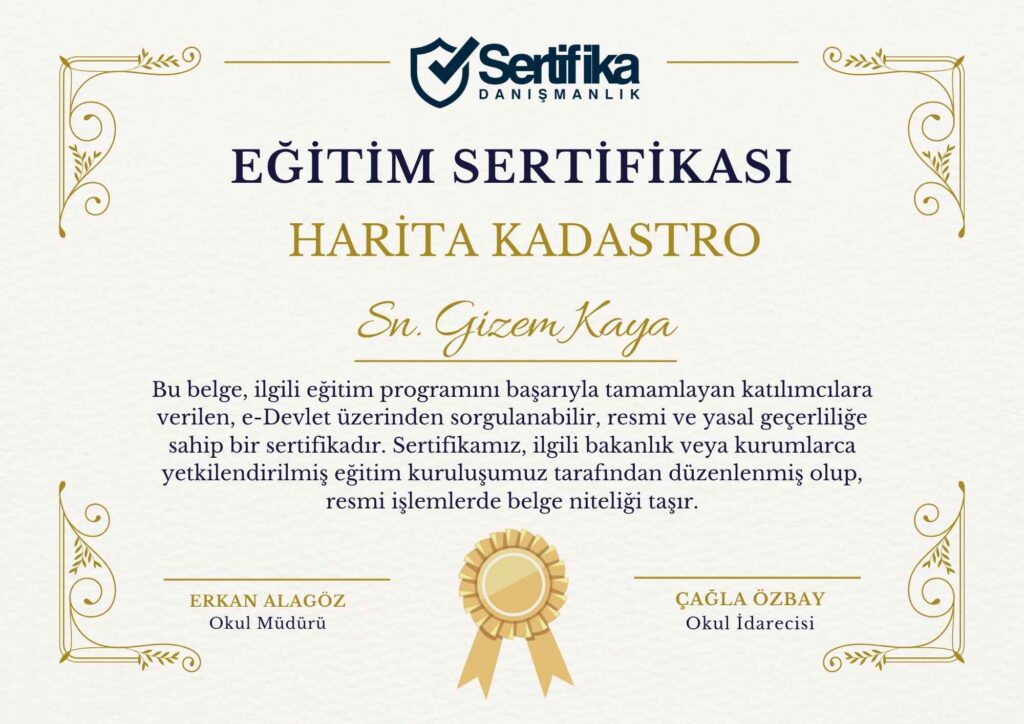 HARİTA KADASTRO USTALIK & KALFALIK BELGESİ