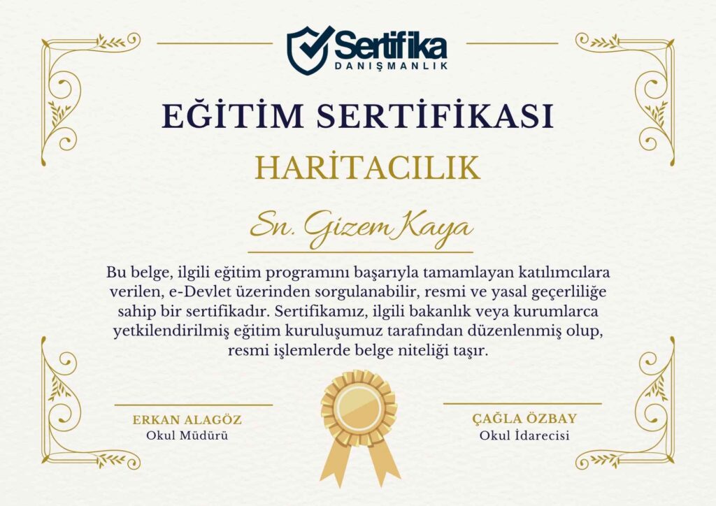 HARİTACILIK USTALIK & KALFALIK BELGESİ