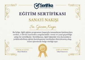 SANAYİ NAKIŞI USTALIK & KALFALIK BELGESİ